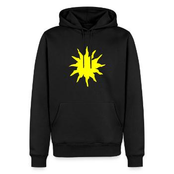 Sonne - Männer Premium Bio Hoodie - Schwarz - Vorne - Nico (187cm)
