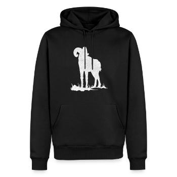 Capricorne - Sweat à capuche Premium bio Homme - noir - Devant - Nico (187cm)