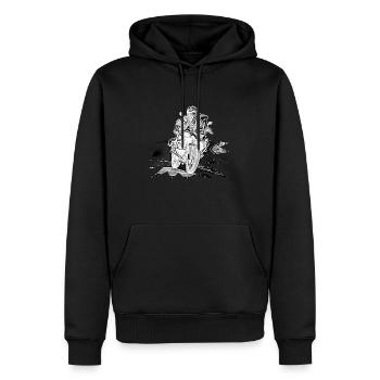 Adventure Bike Kurve special - Männer Premium Bio Hoodie - Schwarz - Vorne - Nico (187cm)