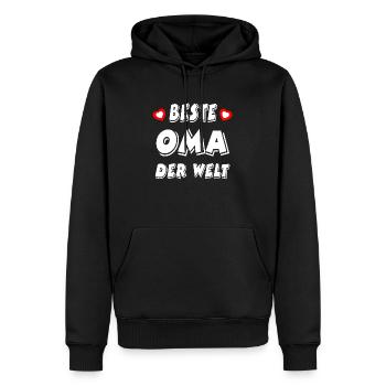 Oma - Männer Premium Bio Hoodie - Schwarz - Vorne - Nico (187cm)