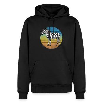 Zebra - Männer Premium Bio Hoodie - Schwarz - Vorne - Nico (187cm)