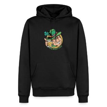 Irish Whiskey Lover Leprechaun Saint-Patrick - Sweat à capuche Premium bio Homme - noir - Devant - Nico (187cm)