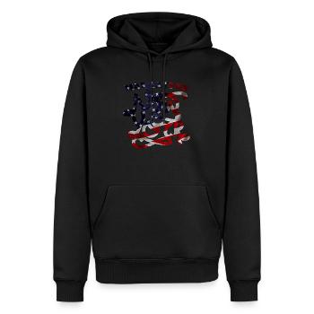 Manhattan NYC - Männer Premium Bio Hoodie - Schwarz - Vorne - Nico (187cm)