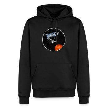 Starman und StarShip - Männer Premium Bio Hoodie - Schwarz - Vorne - Nico (187cm)