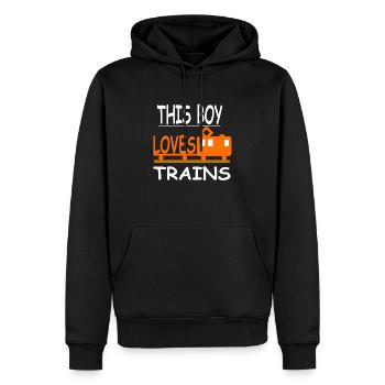 Eisenbahn - Männer Premium Bio Hoodie - Schwarz - Vorne - Nico (187cm)