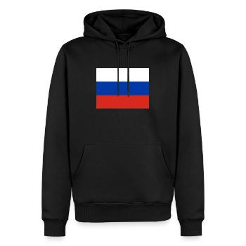 Russie - Sweat à capuche Premium bio Homme - noir - Devant - Nico (187cm)