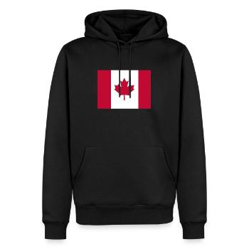 Drapeau du Canada - Sweat à capuche Premium bio Homme - noir - Devant - Nico (187cm)