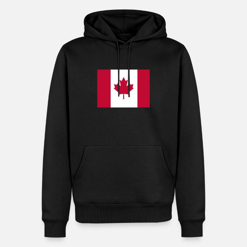 Drapeau du Canada - Sweat à capuche Premium bio Homme - noir