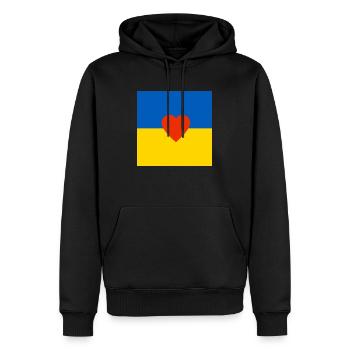 Ukraine - Männer Premium Bio Hoodie - Schwarz - Vorne - Nico (187cm)
