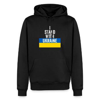 Ukraine - Männer Premium Bio Hoodie - Schwarz - Vorne - Nico (187cm)