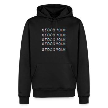 Stockholm - Sweat à capuche Premium bio Homme - noir - Devant - Nico (187cm)