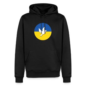 Ukraine Friedenstaube - Männer Premium Bio Hoodie - Schwarz - Vorne - Nico (187cm)