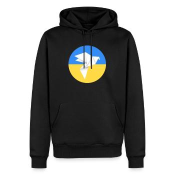 frieden für ukraine - origami - Männer Premium Bio Hoodie - Schwarz - Vorne - Nico (187cm)