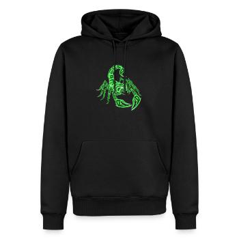 Scorpion, vert - Sweat à capuche Premium bio Homme - noir - Devant - Nico (187cm)
