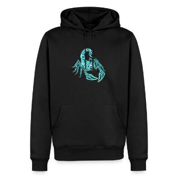 Scorpion, turquoise - Sweat à capuche Premium bio Homme - noir - Devant - Nico (187cm)