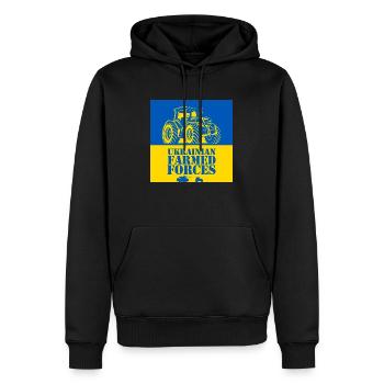 Ukrainische Farmtruppen - Stehen Sie an der Seite der Ukraine - Männer Premium Bio Hoodie - Schwarz - Vorne - Nico (187cm)