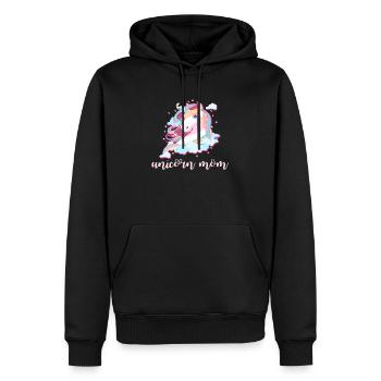Maman Licorne - Sweat à capuche Premium bio Homme - noir - Devant - Nico (187cm)