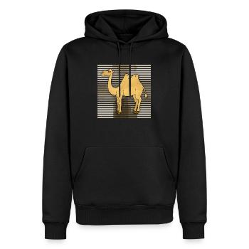Chameau - Sweat à capuche Premium bio Homme - noir - Devant - Nico (187cm)