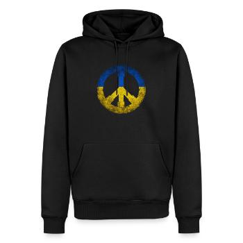 Peace sign Ukraine Stand for Ukraine Geschenk - Männer Premium Bio Hoodie - Schwarz - Vorne - Nico (187cm)