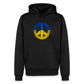 Peace sign Ukraine Stand for Ukraine Geschenk - Männer Premium Bio Hoodie - Schwarz - Vorne - Nico (187cm)