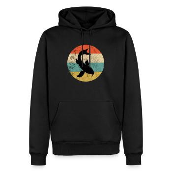 Koi Karpfen Fisch Züchter Retro Vintage Sunset Zuc - Männer Premium Bio Hoodie - Schwarz - Vorne - Nico (187cm)