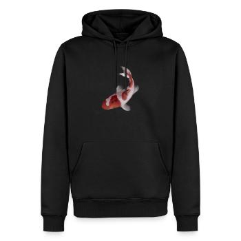 Poisson Koi - Sweat à capuche Premium bio Homme - noir - Devant - Nico (187cm)