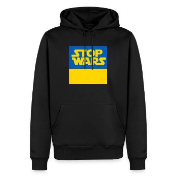 Ukraine - Männer Premium Bio Hoodie - Schwarz - Vorne - Nico (187cm)