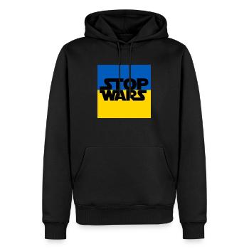 Ukraine - Männer Premium Bio Hoodie - Schwarz - Vorne - Nico (187cm)