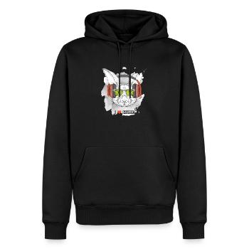 Lapin Lunette Casque Musique I love music - Sweat à capuche Premium bio Homme - noir - Devant - Nico (187cm)