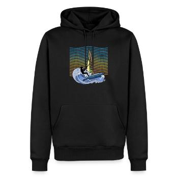 Windsurfen - Männer Premium Bio Hoodie - Schwarz - Vorne - Nico (187cm)