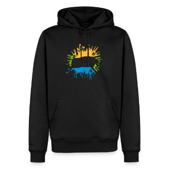 Insert blobs of text - Men’s Premium Organic Hoodie - black - Front - Nico (187cm)