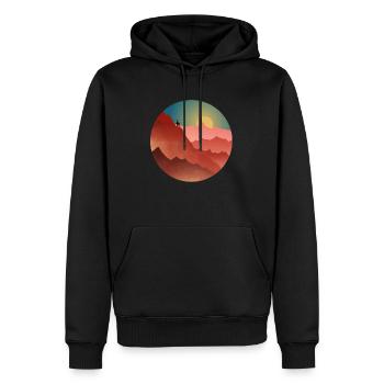 Chèvre sur une montagne - Sweat à capuche Premium bio Homme - noir - Devant - Nico (187cm)