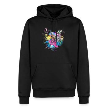 Graffitti - Sweat à capuche Premium bio Homme - noir - Devant - Nico (187cm)