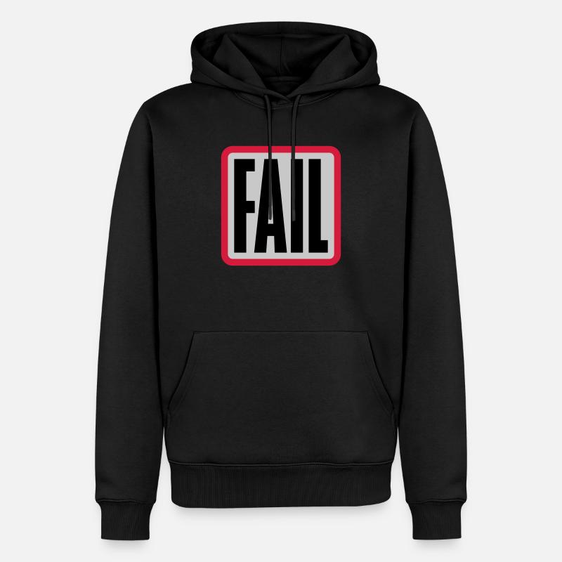 Logo d’échec du bouton - Sweat à capuche Premium bio Homme - noir