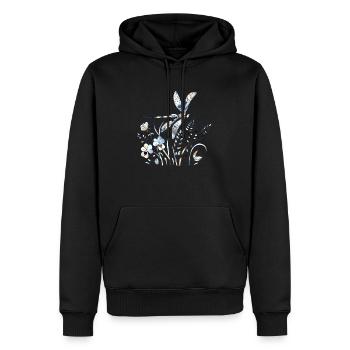 Libellule - Sweat à capuche Premium bio Homme - noir - Devant - Nico (187cm)