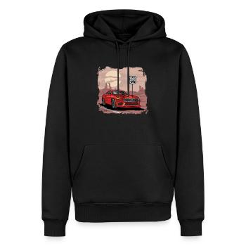 VALEEWEAR - Ein neuer Sportwagen - Männer Premium Bio Hoodie - Schwarz - Vorne - Nico (187cm)