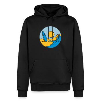 Kreis Strand Surfbrett - Männer Premium Bio Hoodie - Schwarz - Vorne - Nico (187cm)