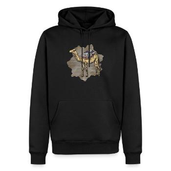 Chameau - Sweat à capuche Premium bio Homme - noir - Devant - Nico (187cm)