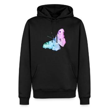 Papillon - Sweat à capuche Premium bio Homme - noir - Devant - Nico (187cm)