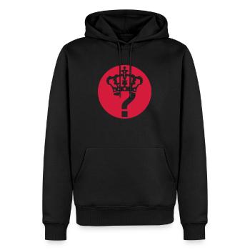 Fragezeichen Icon Krone - Männer Premium Bio Hoodie - Schwarz - Vorne - Nico (187cm)