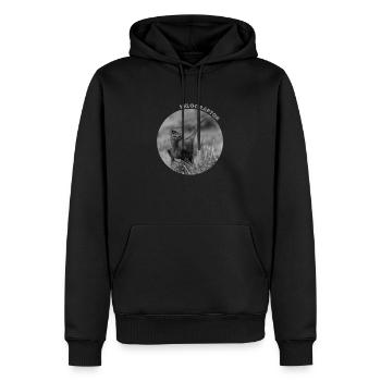 Velociraptor - Männer Premium Bio Hoodie - Schwarz - Vorne - Nico (187cm)