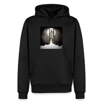 Alte Rakete hebt ab - Männer Premium Bio Hoodie - Schwarz - Vorne - Nico (187cm)
