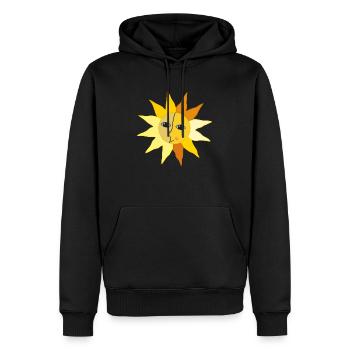 Soleil Rayons Lune Face Moment Bonheur hygge - Sweat à capuche Premium bio Homme - noir - Devant - Nico (187cm)