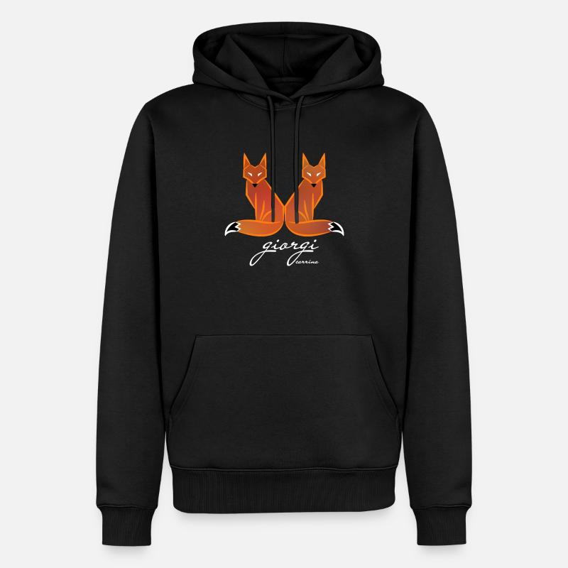 Orange Fox classic - Männer Premium Bio Hoodie - Schwarz