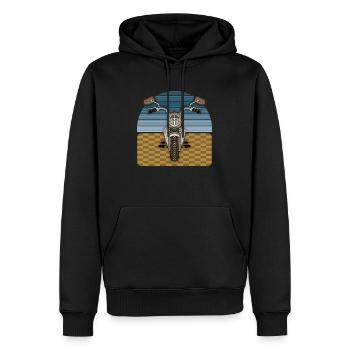 Motorrad - Männer Premium Bio Hoodie - Schwarz - Vorne - Nico (187cm)