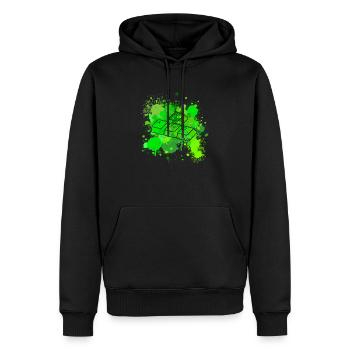 WASD - Männer Premium Bio Hoodie - Schwarz - Vorne - Nico (187cm)