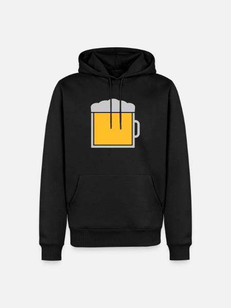 Large beer glass icon logo - Men’s Premium Organic Hoodie - black