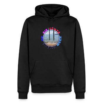 Sie Küste - Er wollte Meer - Männer Premium Bio Hoodie - Schwarz - Vorne - Nico (187cm)