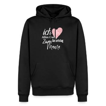 Ich liebe dich alles Gute zum Geburtstag Mama - Männer Premium Bio Hoodie - Schwarz - Vorne - Nico (187cm)