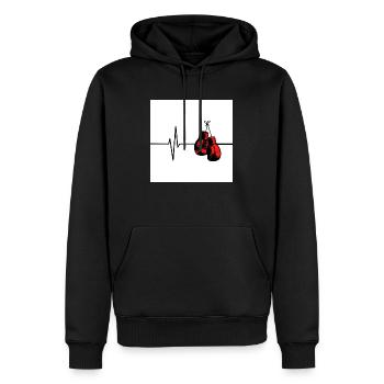 Adrénaline - Sweat à capuche Premium bio Homme - noir - Devant - Nico (187cm)